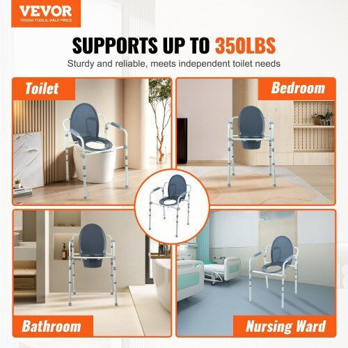 Vevor Καρέκλα Τουαλέτας με Πλάτη 5800ml WLLGSGMTZQSZUX19CV0