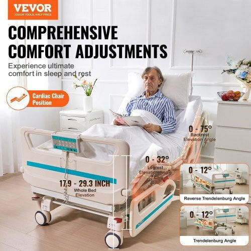 Vevor Elektrisch Polyeder Krankenhausbett mit Matratze QDDKLBBXGKJPN99LKV2