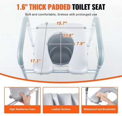 Vevor Toilettenstuhl mit Rückenlehne 5800ml WLLGS350BLRZ8J6E0V0