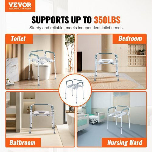 Vevor Toilettenstuhl mit Rückenlehne 5800ml WLLGS350BLRZ8J6E0V0