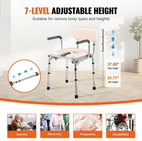 Vevor Toilettenstuhl mit Rückenlehne 5800ml WLKBS350BGRZ6CIGBV0