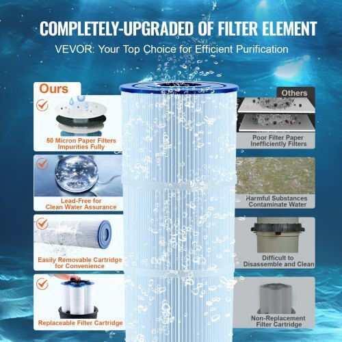 Vevor Pool Filter 49 sq.m for Inground & Above Ground Pools Spa Inflatable Pools Yctsglqdxycb9f620v0