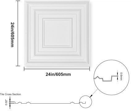 Vevor Fliese Boden Innenbereich 60.96x60.96cm White
