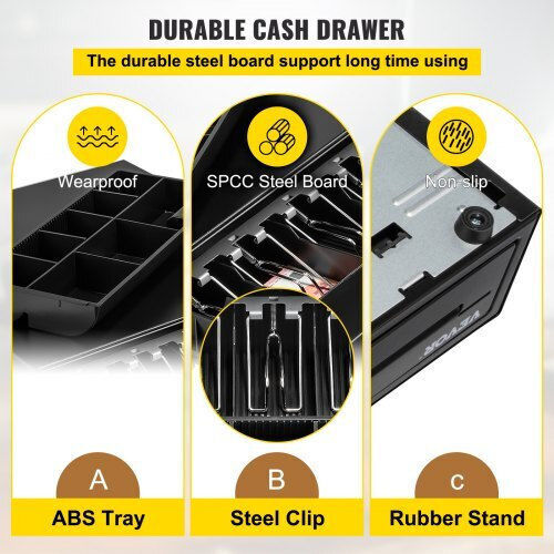 Vevor Cash Drawer with 8 Coin Slots and 5 Slots for Bills