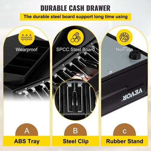 Vevor Sertar de numerar cu 5 compartimente pentru monede și 4 compartimente pentru bancnote 33.6x36.8x8cm