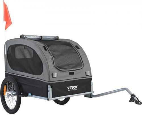 Vevor Dog Bicycle Trailer Up to 40 Kg Black Grey Tcscwzxctc106aqokv0