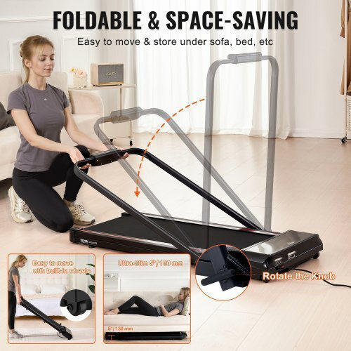Vevor 2.5hp Laufband-Pad Elektrisch Faltbares Laufband für Fitnessstudio bis zu 120kg