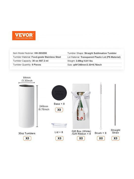 Vevor Set Ornamente de Crăciun Pahare Plastice Transparent 8buc