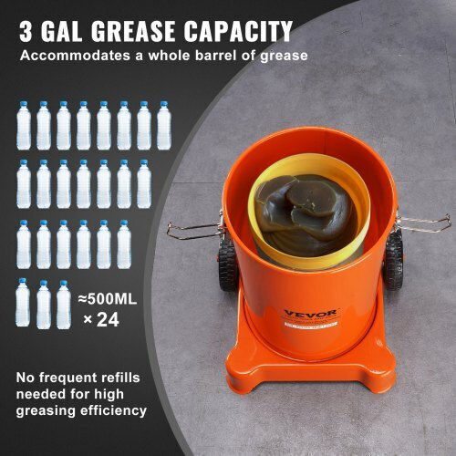 Vevor 12L Air-Operated Grease Pump Hose & Gun Portable Wheels Hyj3jldt0000xhuhbv0