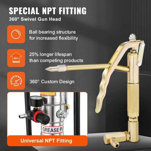 Vevor 12L Air-Operated Grease Pump Hose & Gun Portable Wheels Hyj3jldt0000xhuhbv0