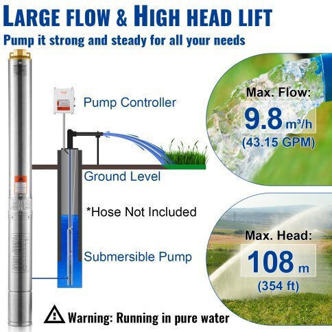 Vevor Einphasige Pumpe Bohren 2hp SJQSBMBWZ220VN1JDV2
