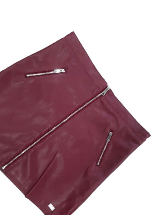 Kids' Leather Skirt Burgundy