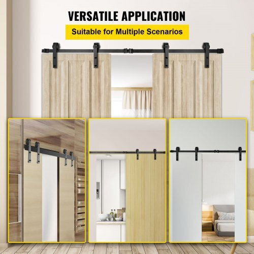 Vevor Μηχανισμός Συρόμενης Πόρτας 365.76cm Μαύρος