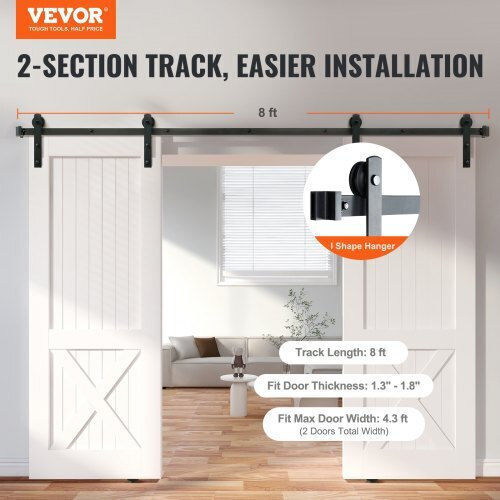 Vevor Sliding Door Mechanism 243.84cm Black