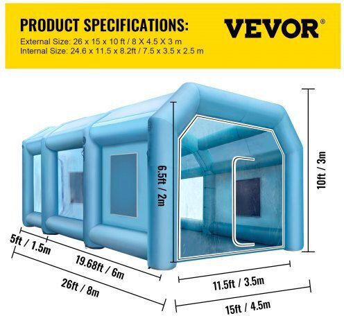 Vevor Cabină de Vopsit a Vehiculului cu Suflante