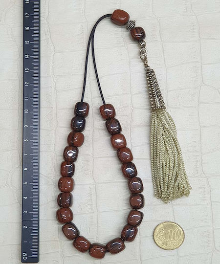 Roloi Komboloi Glass Worry Beads Brown 33cm