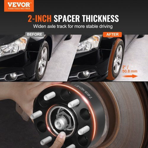Vevor Wheel Spacers 6x5.3" 6 Lug 4 Pcs Black Lssflp2yc6x5cpxdcv0