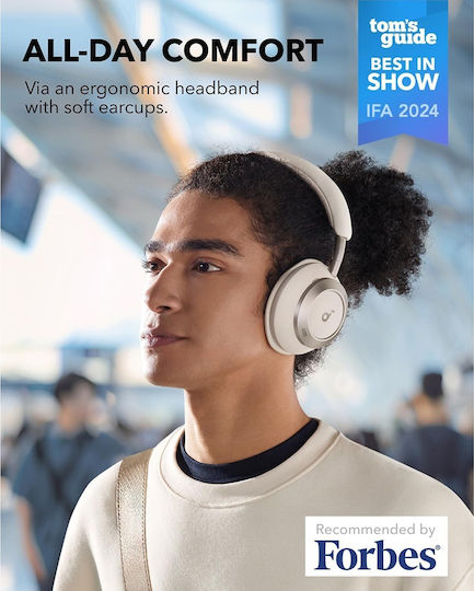 Anker Soundcore Space One Pro Wireless / Wired On Ear Headphones with 60 hours of Operation and Quick Charge White