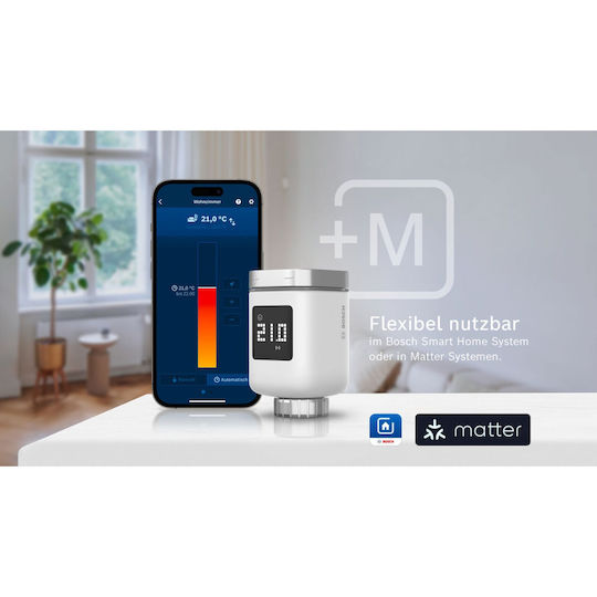 Bosch Electronic Thermostatic Radiator Valve with Wi-Fi for Radiator Body 1pcs