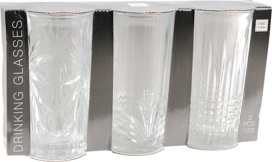 Excellent Houseware Σετ Ποτήρια Νερού από Γυαλί 380ml 3τμχ