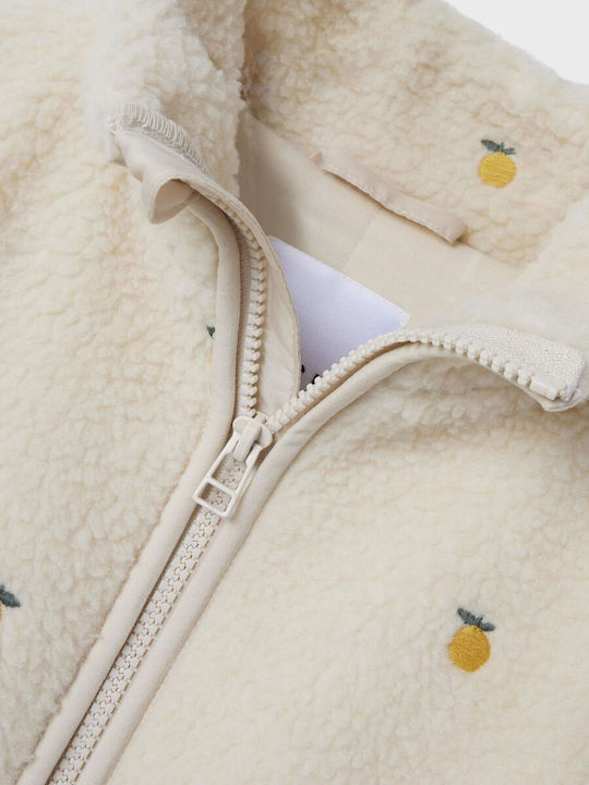 Kids Cardigan Fleece Fog Oranges