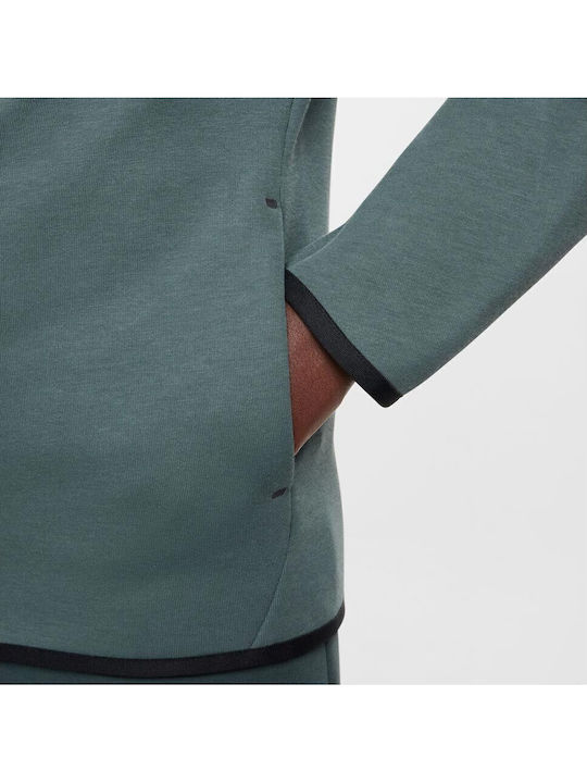Athletische Kinder-Strickjacke  Tech Fleece Baumwolle mit Kapuze Grüne Sportswear Tech