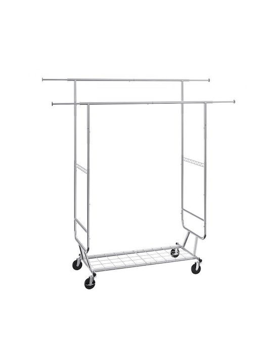 Vevor Wheeled Floor Garment Rack made of Metal Silver 54.5x21.5cm