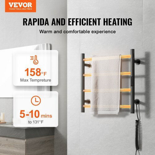 Vevor Ηλεκτρική Πετσετοκρεμάστρα 50x50cm Μαύρη