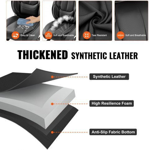 Vevor Car Cover Set 13pcs Leatherette Black