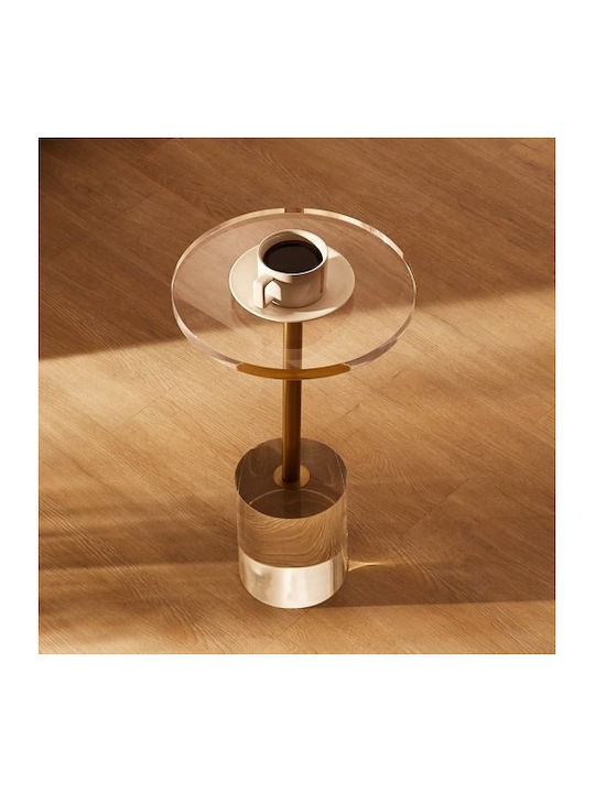 Masă Laterală Rotundă Transparentă M30xL30xÎ54.3cm