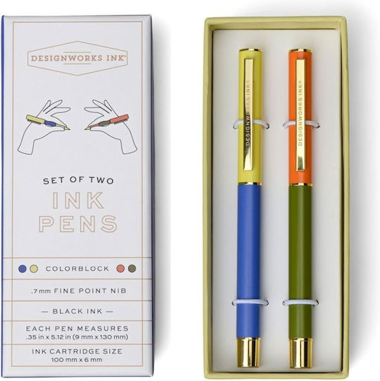 Σετ Στυλό Πολυτελείας Cobalt & Army Green Μαύρο 2τμχ./0.7mm Designworks Ink