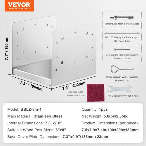 Vevor Base for Pergola made of Steel 20.32x20.32cm 1pcs