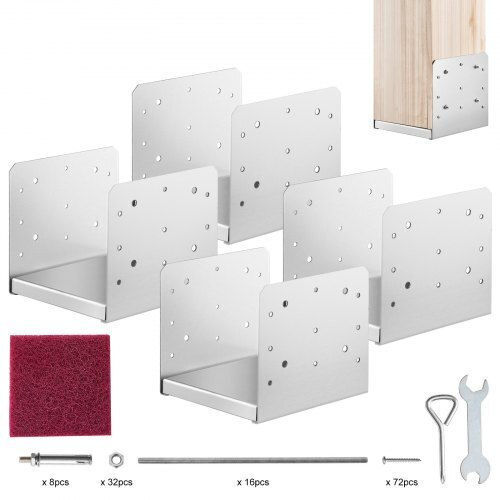 Vevor Basis für Gartenpergola aus Stahl 20.32x20.32cm 4Stück