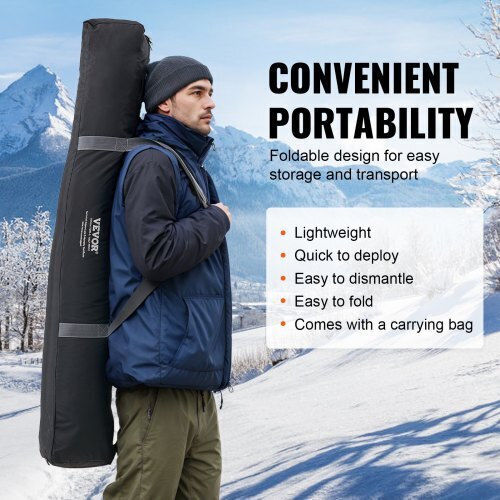 Vevor Fishing Tent Camping Tent Pop Up Black for 4 People 230x230x200cm Fishing Tent
