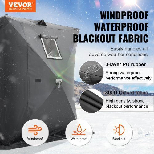 Vevor Fishing Tent Camping Tent Pop Up Black for 4 People 230x230x200cm Fishing Tent