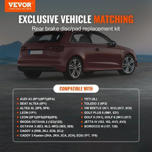 Set Frână Spate Vevor Audi A3 8P Qcccptzaudiaama19v0