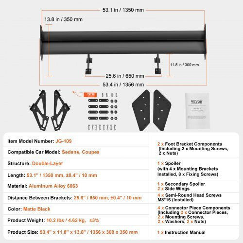 Eleron Auto Reglabil Vevor Gt 53.1'' Tyxwylhjlhjsc6itcv0