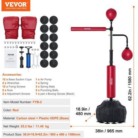 Vevor Speed Punching Bag 11.45kg Red