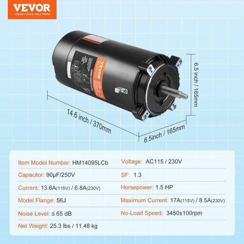 Vevor Αντλία Πισίνας Φίλτρου Μονοφασική με Ιπποδύναμη 1.5hp