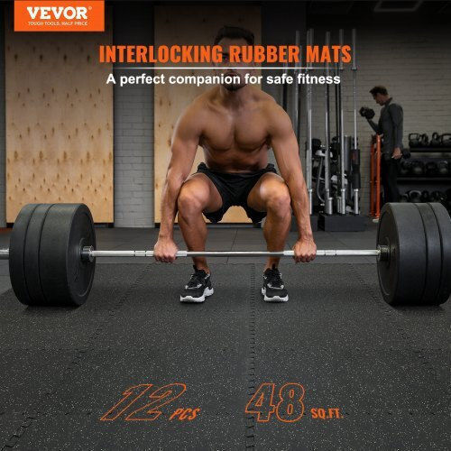 Vevor Δάπεδα Παζλ Γυμναστηρίου Μαύρα 60.96x60.96cm 12τμχ