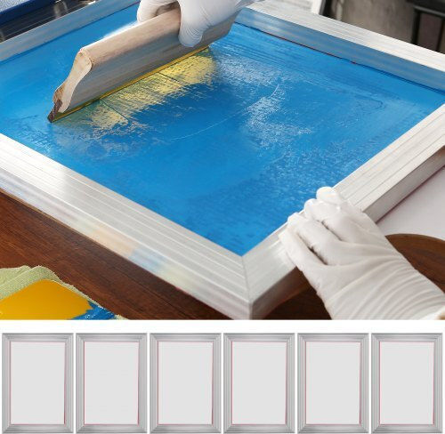 Vevor Silk Screen Printing Set Frame 10x14in 110 Mesh 6pcs Sykjd61101014x54uv0