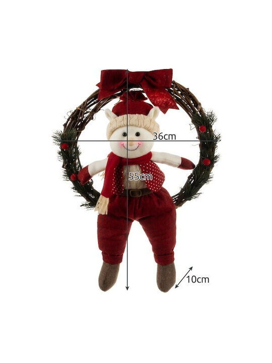 Ruhhy Crăciun Decorativ Lemnos Coroană de flori cu Diametru 55cm.