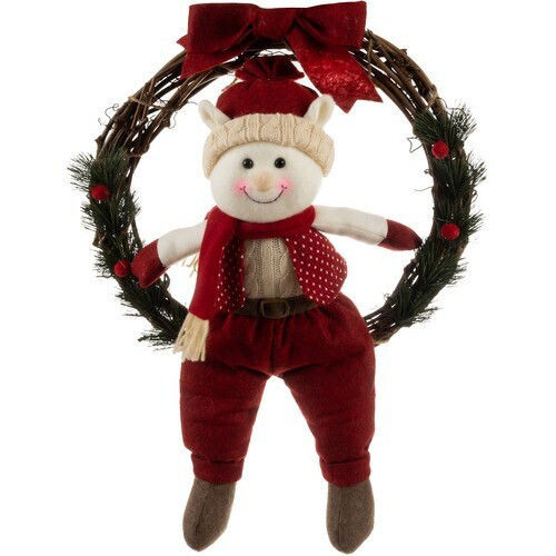 Ruhhy Crăciun Decorativ Lemnos Coroană de flori cu Diametru 55cm.