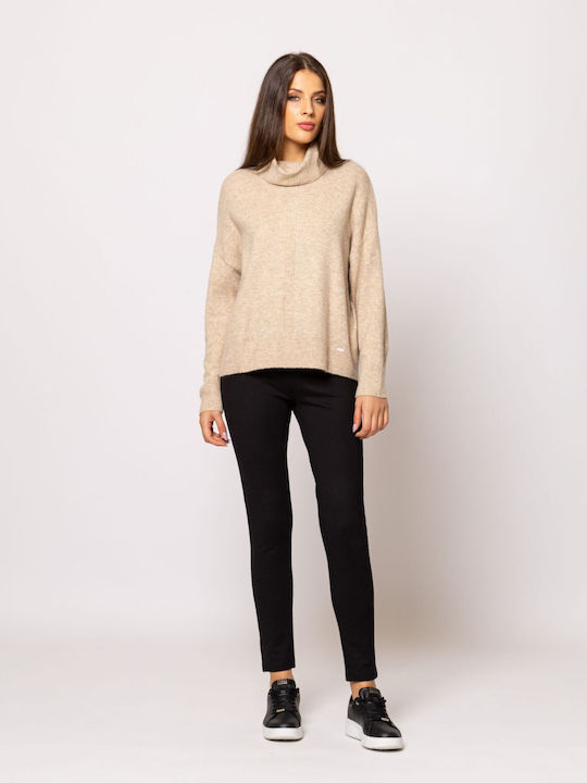 Heavy Tools Women's Sweater Turtleneck Beige