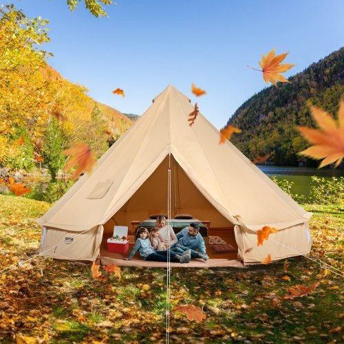 Vevor Camping Tent Teepee Beige for 10 People 600x600x350cm