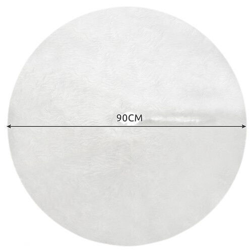 Christmas Tree Skirt Polyester ''Tree'' White with Furry Texture D90cm.
