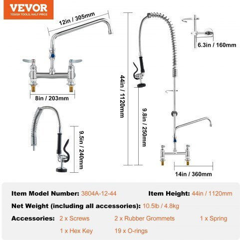 Vevor Commercial Use Spare Part H111.76cm
