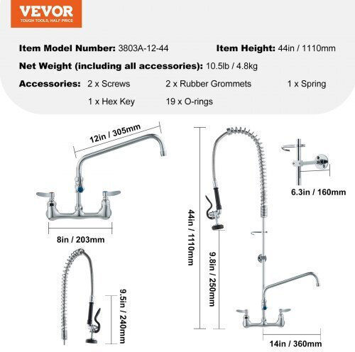 Vevor Commercial Use Spare Part H111.76cm