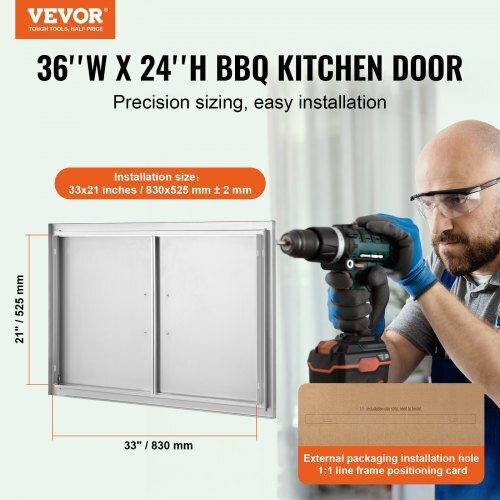 Πόρτα Bbq Vevor 915x610mm Ανοξείδωτη Διπλή Εξωτερική Κουζίνα Smmbscjmys36wmlacv0