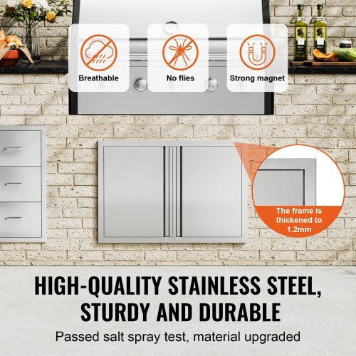 BBQ Door Vevor 774x532 mm Stainless Steel Double Outdoor Kitchen Door Smabscjmys30bvnbsv0